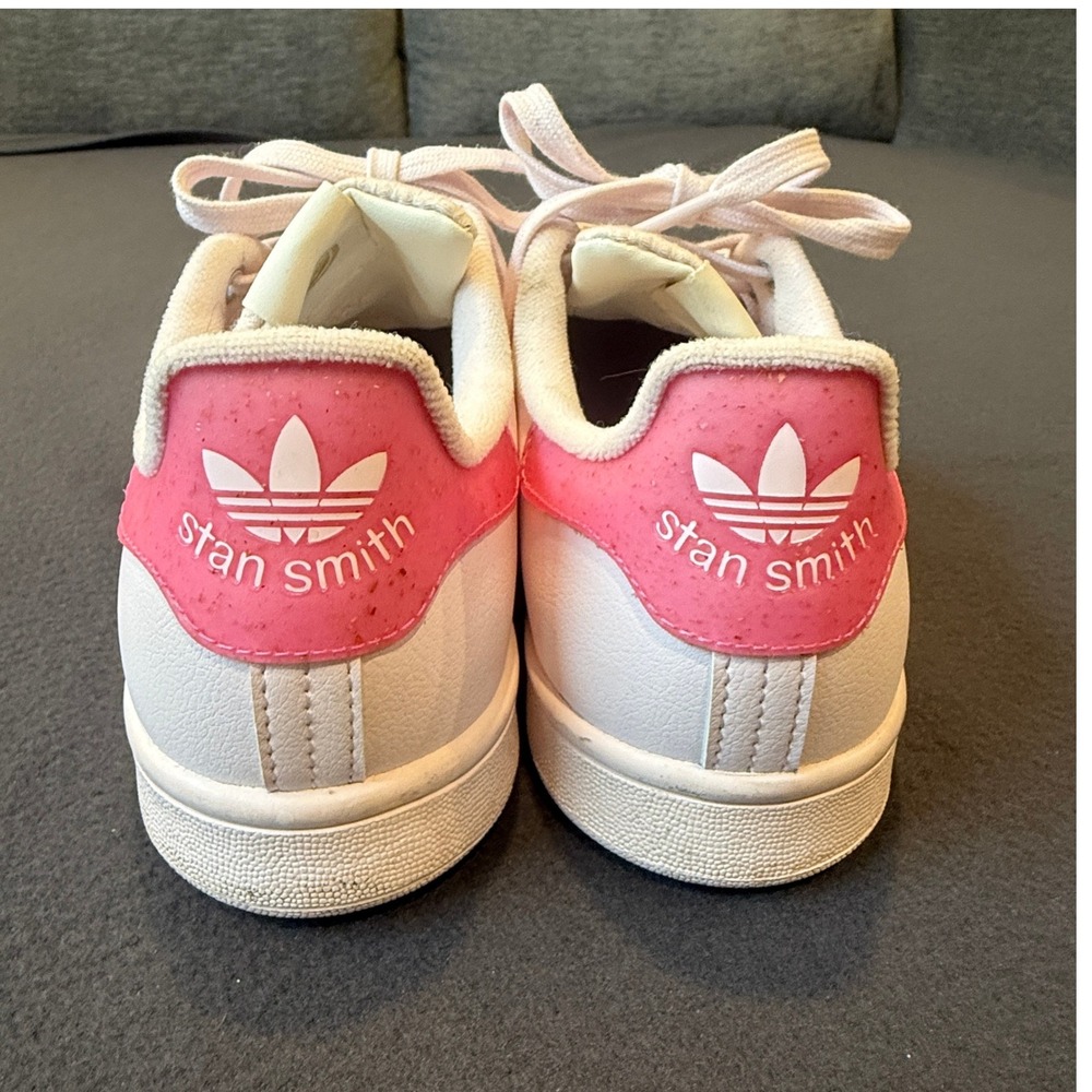 Adidas Stan Smith Vegan Sneakers Womens 7.5 White Pink Sprinkles Tennis Shoes